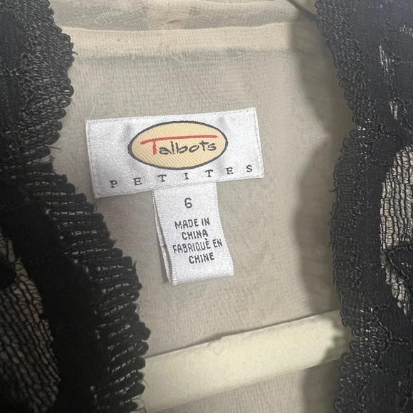 Talbots Black Lace Long Sleeve Open Front Jacket/Top - Picture 6 of 6